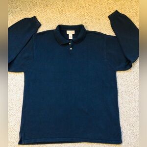 Preswick & Moore Dark Blue Long Sleeve Polo Sweater. Size Large.